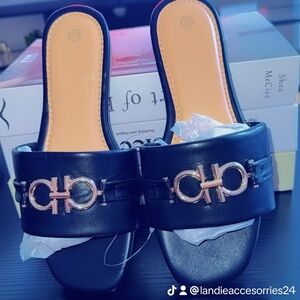 Elegant Black Slide Sandals